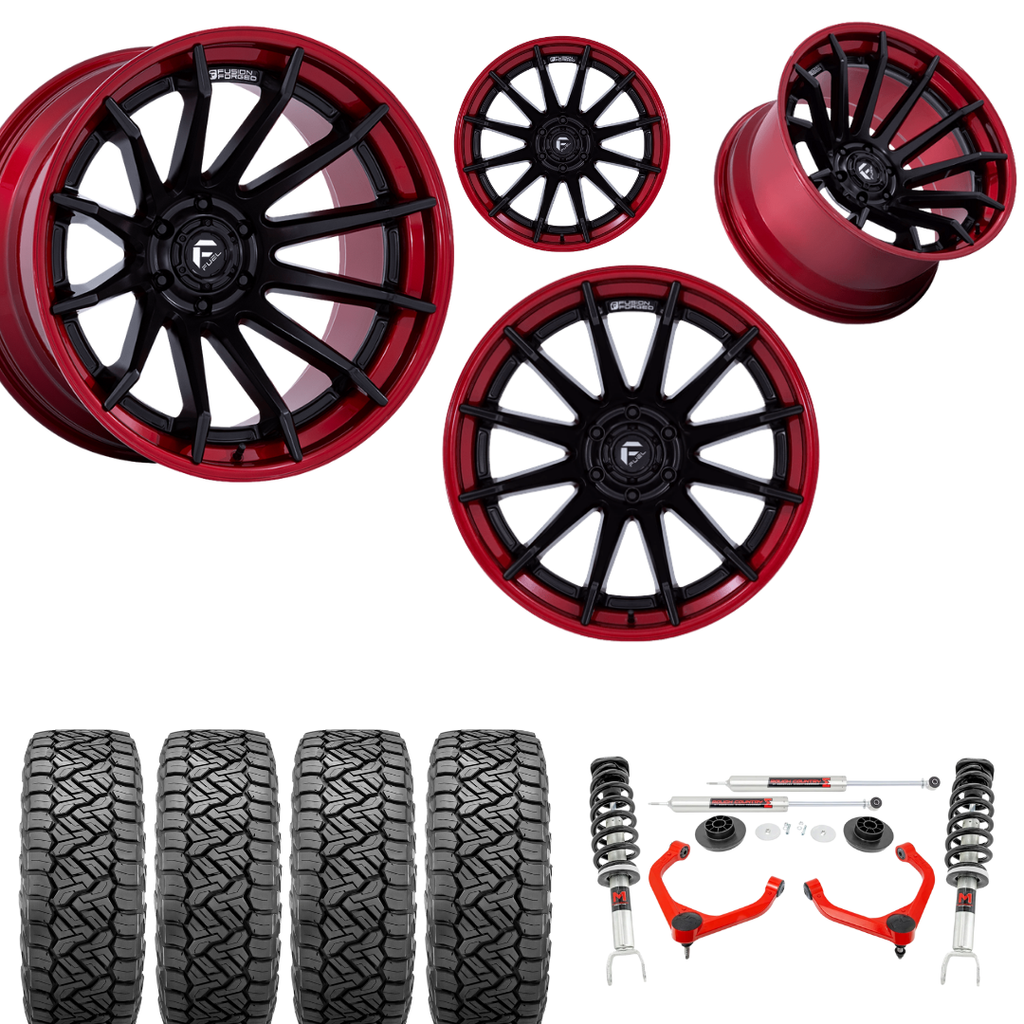3.5 Inch Lift M1 Bundle w/ 20x10 Black Red Wheels & 33in Nitto Recon Grapplers - 2wd/4wd