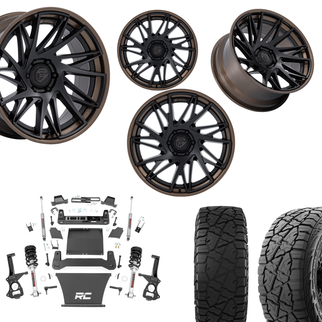 6 inch Bundle w/ 20x10 Black Bronze Wheels and 35in Hercules RT1 Tires - 4wd - 4.3 5.3 6.2 Engines