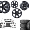 6 inch Bundle w/ 20x10 Black Tinted Wheels & 35in Nitto Recon Grapplers - 4wd -  2.7 & 3.0 Engine