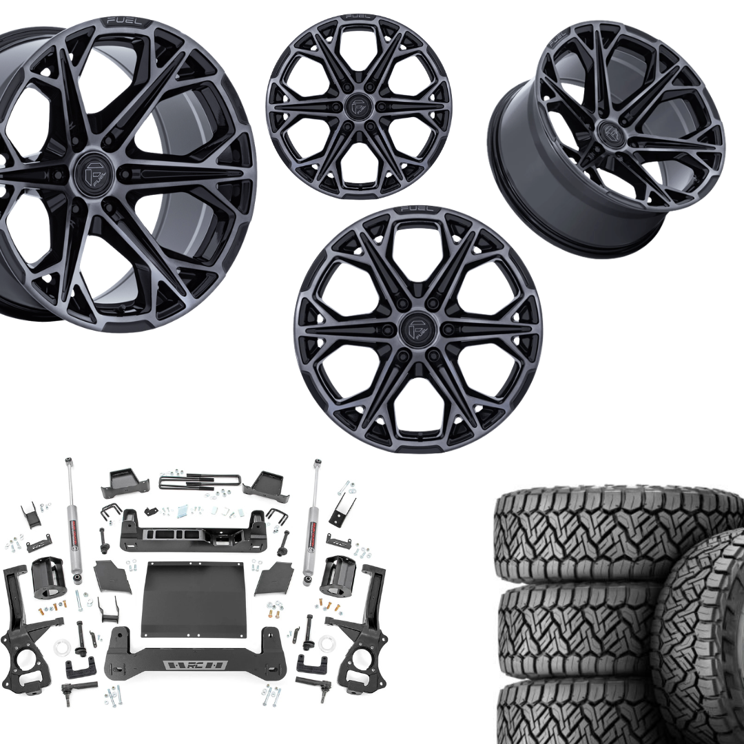 6 inch Bundle w/ 20x10 Black Tinted Wheels & 35in Nitto Recon Grapplers - 4wd -  2.7 & 3.0 Engine