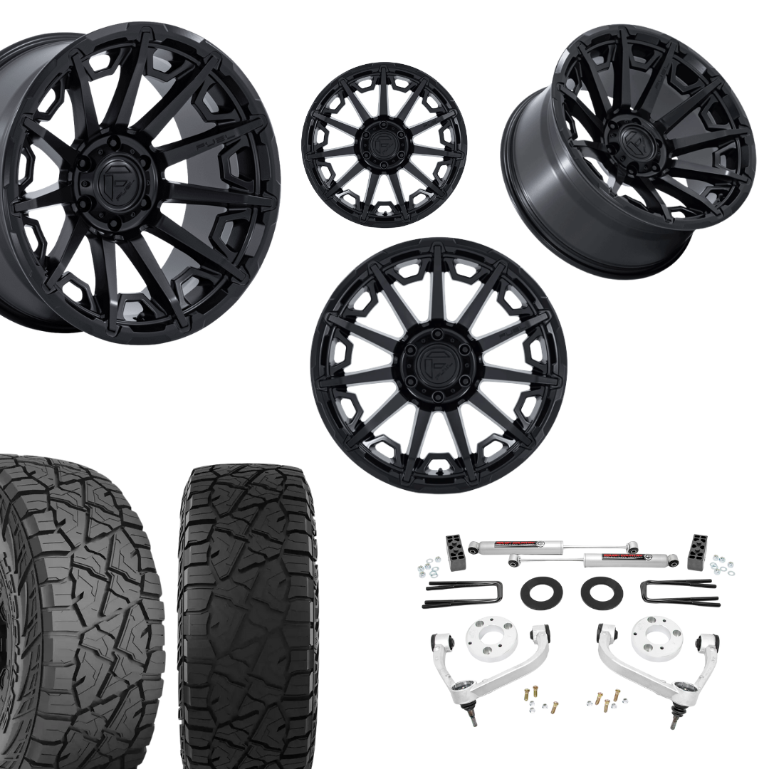 3 inch Bundle w/ 20x10 Black Wheels - 33in Hercules RT1 Tires - 4wd