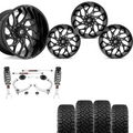 3 inch Lift Bundle M1 w/ 20x10 Black Milled Wheels & 33in Nitto Ridge Grapplers- RAM 1500 4wd