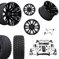 7 inch Lift N3 Bundle w/ 22x12 Black Chrome Wheels - 35in Hercule TT1 Tires + Upper Control Arms- 4wd (14-18)