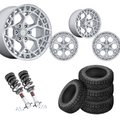 2 inch Level Bundle w/ 20x9 Silver Wheels & 33in Nitto Ridge Grapplers- 2wd/4wd