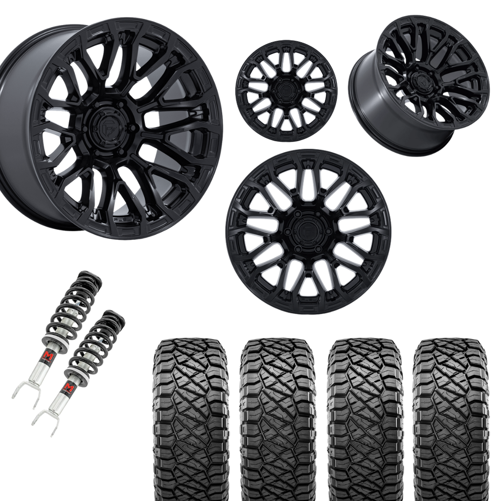 2 in Level Bundle w/ 20x10 Black Out Wheels & 33in Nitto Ridge Grapplers - 2wd/4wd
