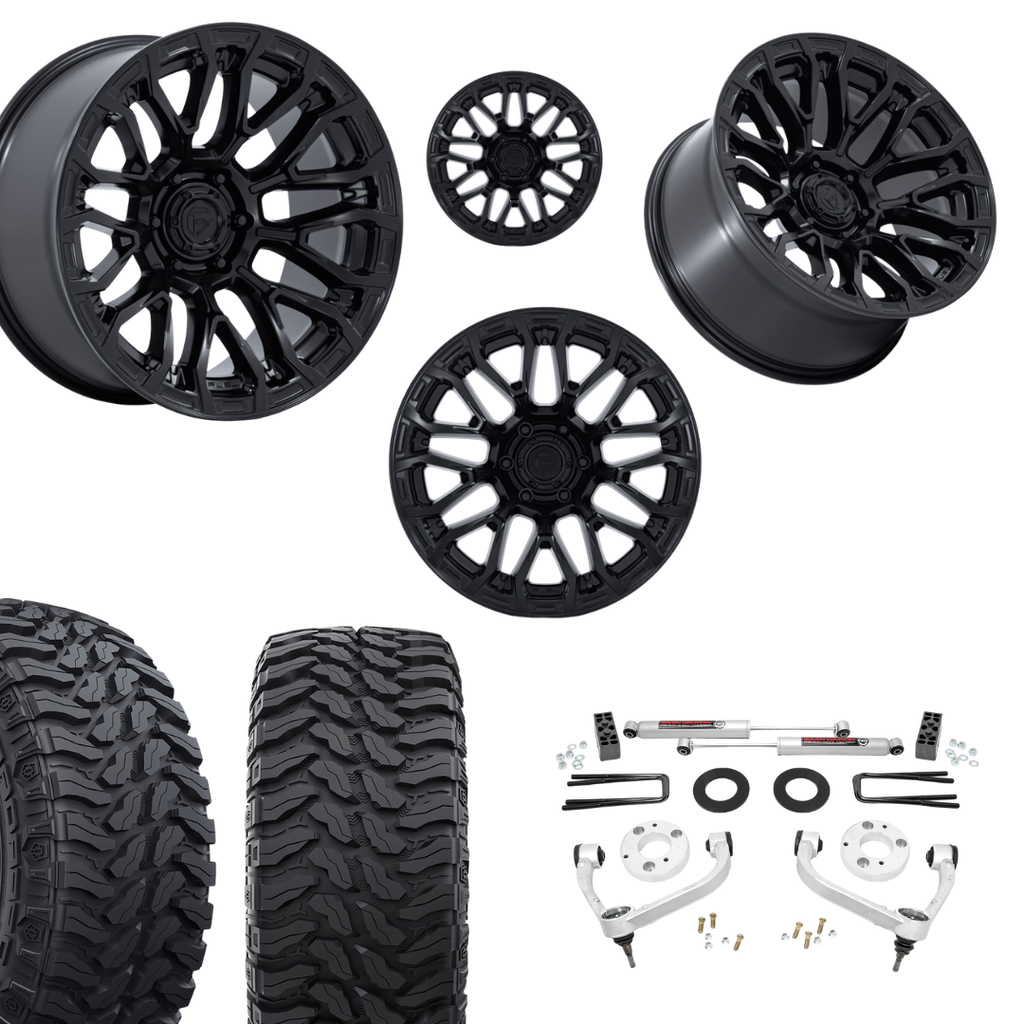 3 inch Bundle w/ 20x10 Satin Black Wheels - 33in Hercules TT1 Tires - 4wd