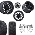 3 inch Bundle w/ 20x10 Satin Black Wheels - 33in Hercules TT1 Tires - 4wd