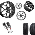 2 inch Level Bundle w/ 22in Black Milled Wheels and 33in TIS TT1 Mud Tires 2wd/4wd