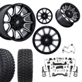 6 inch N3 Bundle w/ 22x12 Black Milled Wheels - 35in Hercules TT1s - Upper Control Arms -4wd
