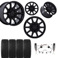3 inch Lift Bundle M1 w/ 22x10 Matte Black Wheels & 33in Hercules RT1 Tires - 4wd