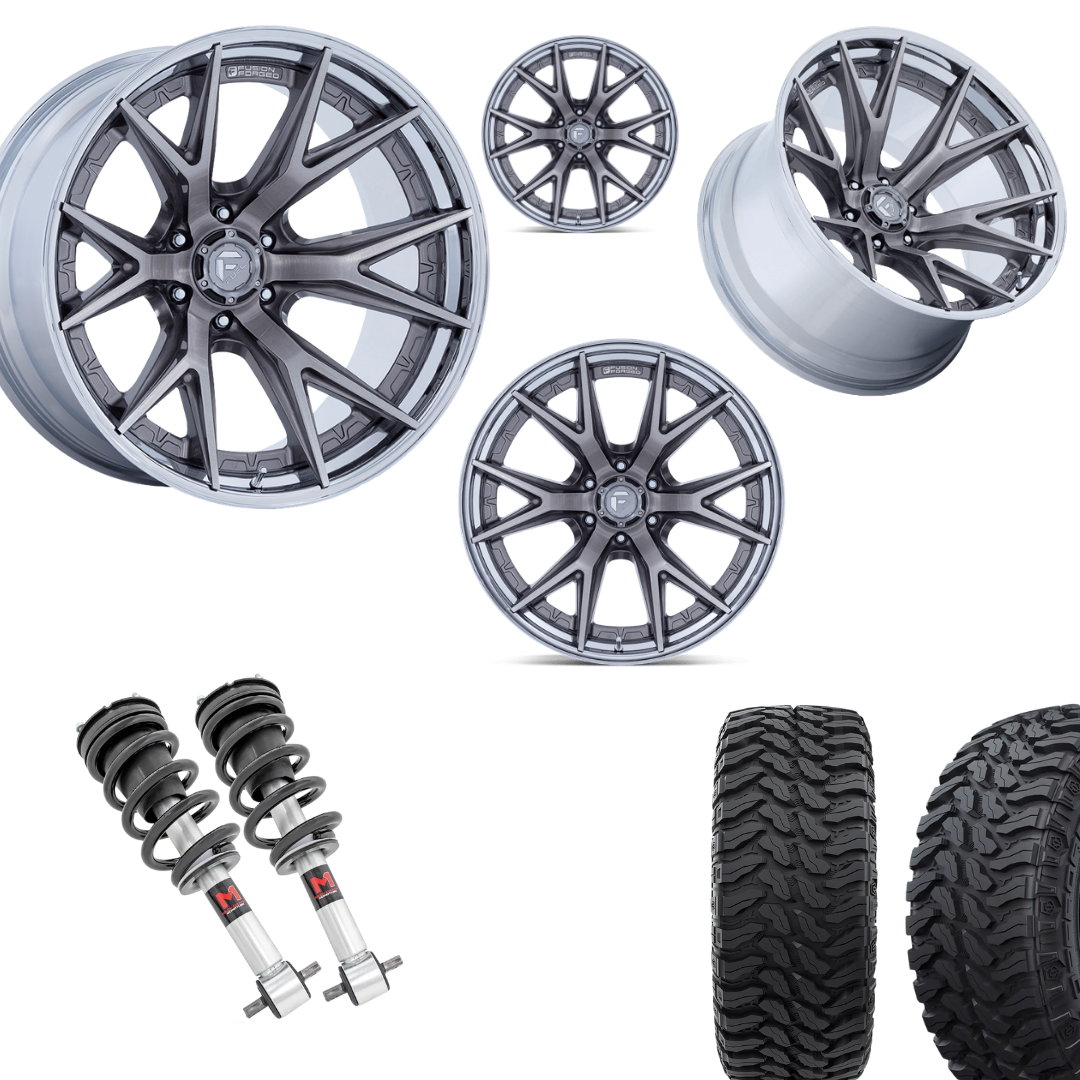 2 inch Level Bundle w/ 20x10 Platinum Chrome Wheels and 33in TIS TT1 Mud Tires 2wd/4wd