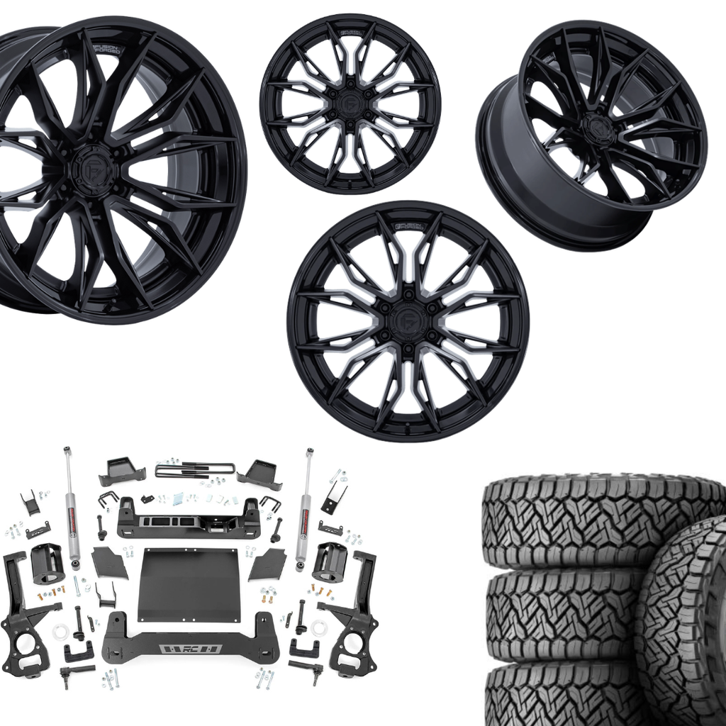 6 inch Bundle w/ 20x10 Black Out Wheels and 35in Nitto Recon Grapplers - 4wd -  2.7 & 3.0 Engine