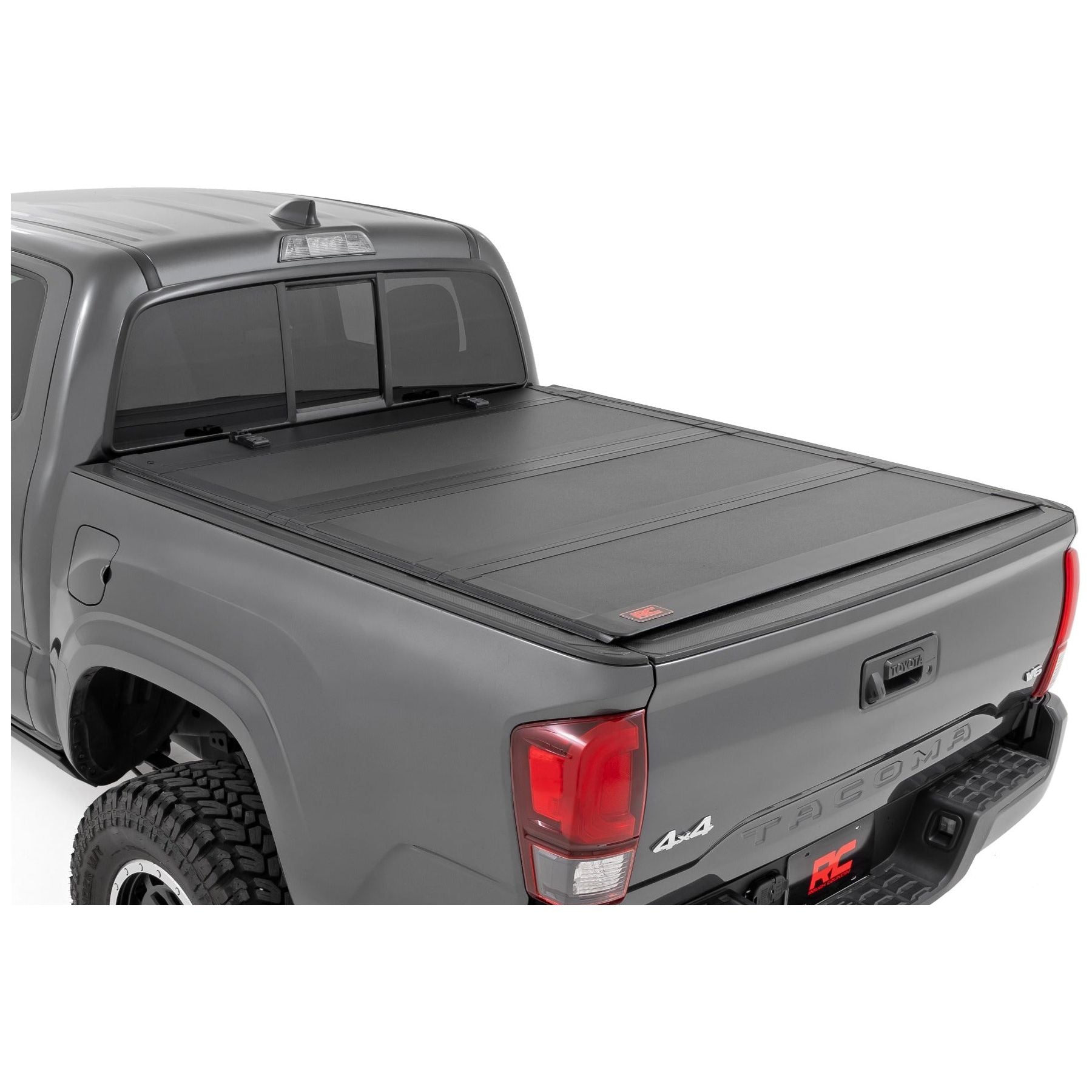 Rough Country Hard Tri-Fold Flip Up Bed Cover Toyota Tacoma 2WD/4WD (16-23)