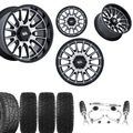 3.5 Inch Lift N3 Bundle w/ 20x10 Black Machined Wheels & 33in Hercules RT1 - 2wd/4wd