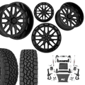 6 inch Bundle w/ 22x12 Gloss Black Wheels and 35in Toyo AT3 Tires - 2wd