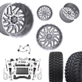 6 inch Lift N3 Bundle w/ 22x12 Silver Brushed Wheels- 35in Hercules TT1 Tires - 4wd