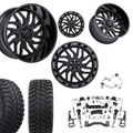 6 inch N3 Bundle w/ 22x10 Gloss Black Wheels - 35in Hercules TT1s - Upper Control Arms -4wd