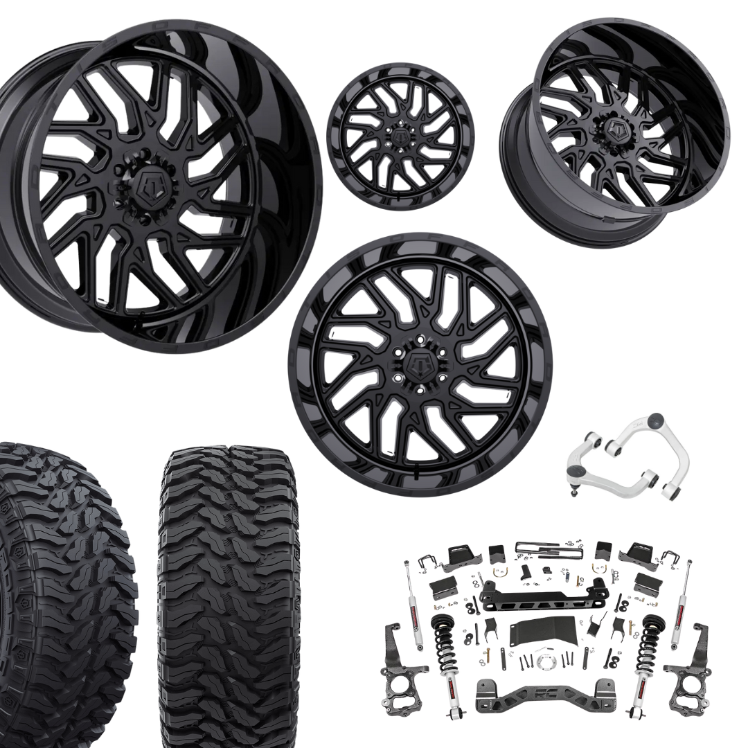 6 inch N3 Bundle w/ 22x10 Gloss Black Wheels - 35in Hercules TT1s - Upper Control Arms -4wd