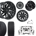 6 inch N3 Bundle w/ 22x10 Gloss Black Wheels - 35in Hercules TT1s - Upper Control Arms -4wd