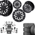 6 inch Bundle w/ 22x12 Gloss Black Wheels & 35in Nitto Ridge Grapplers - 4wd - 4.3 5.3 6.2 Engine
