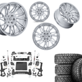 6 inch Bundle w/ 22x10 Silver Chrome Wheels & 35in Nitto Recon Grapplers - 4wd -  2.7 & 3.0 Engine