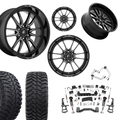 6 inch N3 Bundle w/ 22x10 Black Milled Wheels - 35in Hercules TT1s - Upper Control Arms -4wd