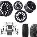 6 inch Bundle w/ 20x10 Satin Black Wheels and 35in Hercules RT1 Tires - 4wd - 4.3 5.3 6.2 Engines