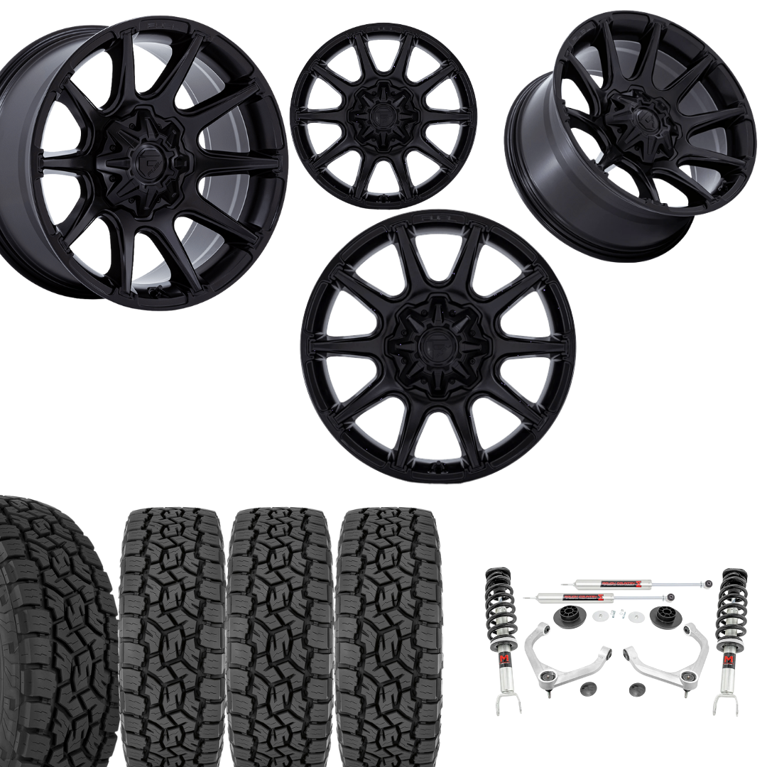 3.5 Inch Lift M1 Bundle w/ 22x10 Matte Black Wheels & 33in Toyo AT3 Tires - 2wd/4wd