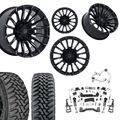 6 inch N3 Bundle w/ 22x10 Black Milled Wheels - 35in Toyo MTs - Upper Control Arms -4wd