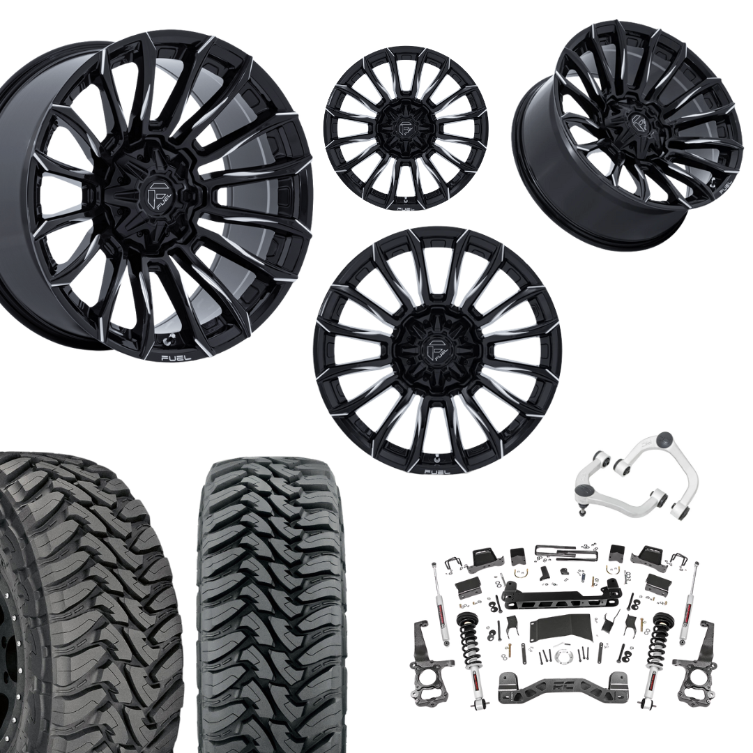 6 inch N3 Bundle w/ 22x10 Black Milled Wheels - 35in Toyo MTs - Upper Control Arms -4wd