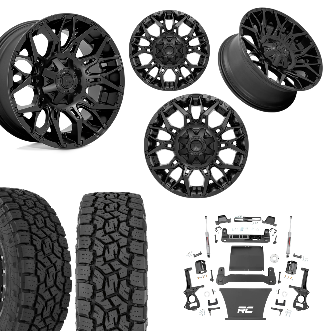 6 inch Bundle w/ 22x12 Blacked Out Wheels and 35in Toyo AT3 Tires - 2wd