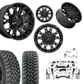 6 inch N3 Bundle w/ 22x12 Black Wheels - 35in Toyo MTs - Upper Control Arms -4wd