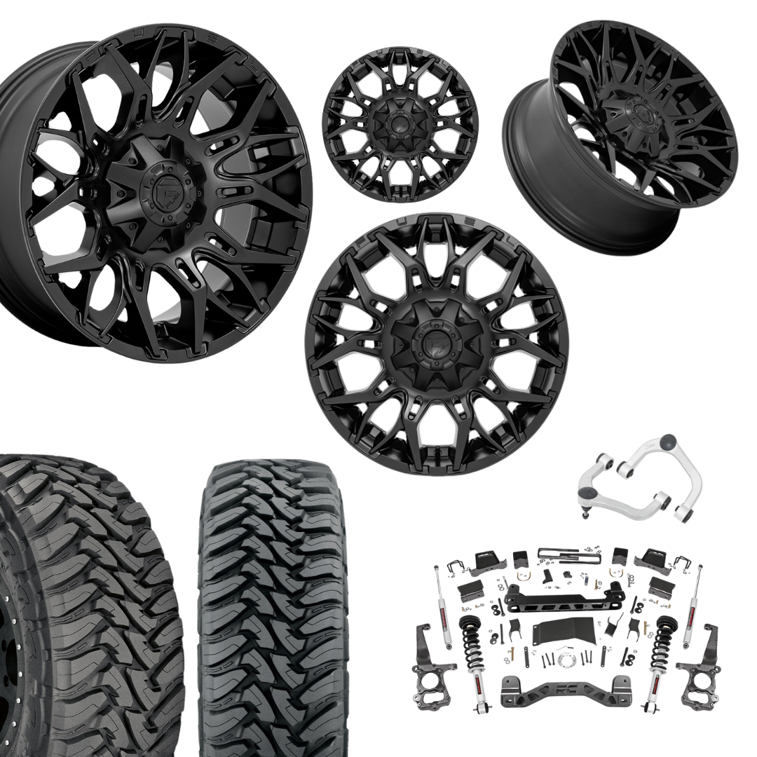 6 inch N3 Bundle w/ 22x12 Black Wheels - 35in Toyo MTs - Upper Control Arms -4wd