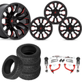 3 inch N3 Bundle w/ 20x10 Black Red Wheels - 34in Nitto Recon Grapplers - 4wd
