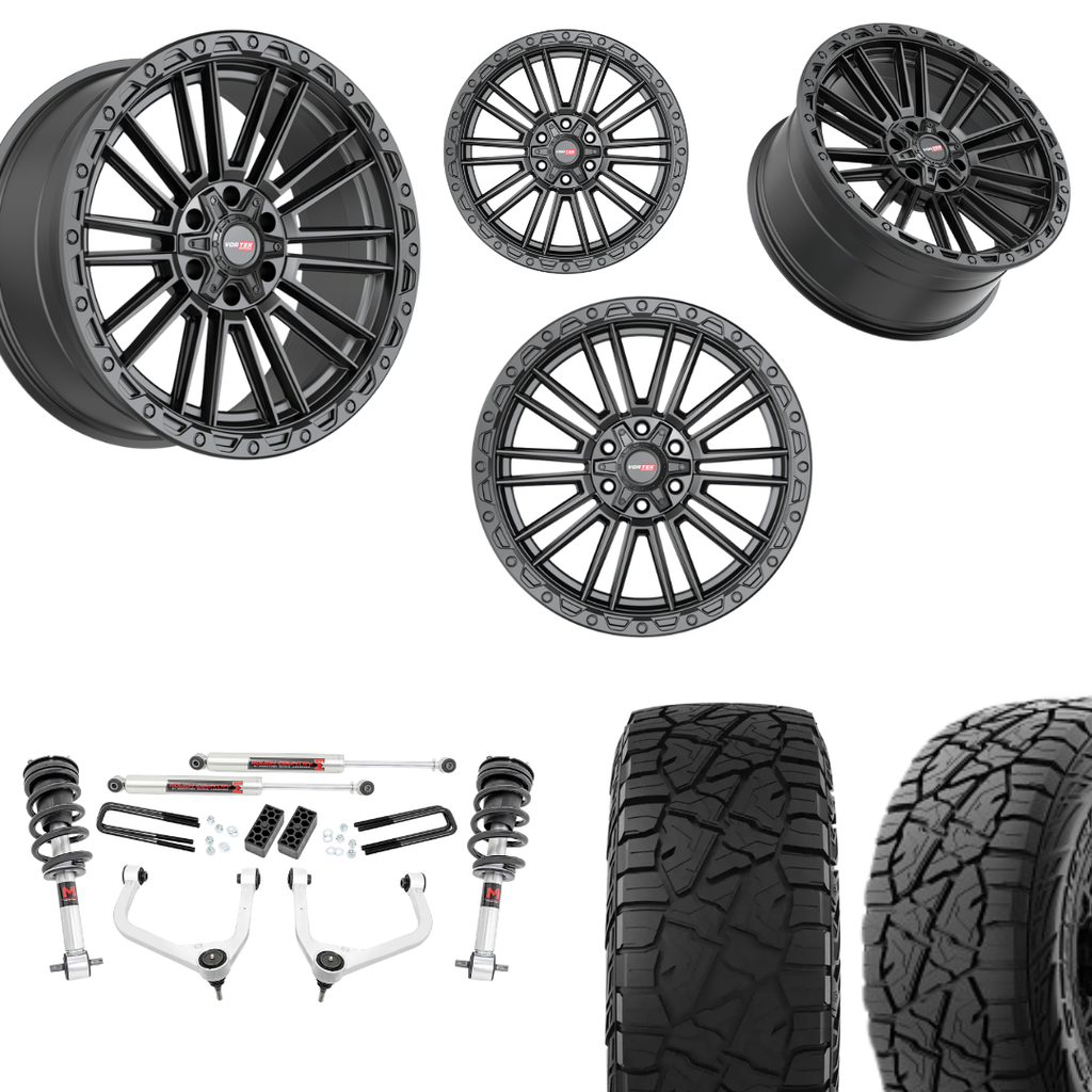 3 inch Lift M1 Bundle w/ 22x10 Satin Black Wheels & 33in Hercules RT1 - 2wd/4wd