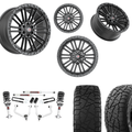 3 inch Lift M1 Bundle w/ 22x10 Satin Black Wheels & 33in Hercules RT1 - 2wd/4wd