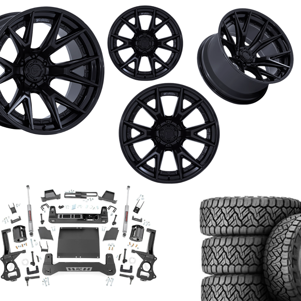 6 inch Bundle w/ 20x10 Black Out Wheels and 35in Nitto Recon Grapplers - 4wd -  2.7 & 3.0 Engine