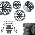 6 inch Bundle w/ 20x10 Gunmetal Chrome Wheels & 35in Nitto Recon Grapplers - 4wd - 4.3 5.3 6.2 Engine