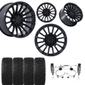 3 inch Lift Bundle M1 w/ 22x10 Matte Black Wheels & 33in Hercules RT1 Tires - 4wd