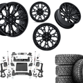 6 inch Bundle w/ 22x10 Black Milled Wheels & 35in Nitto Recon Grapplers - 4wd -  2.7 & 3.0 Engine
