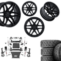6 inch Bundle w/ 20x10 Black Out Wheels & 35in Nitto Recon Grapplers - 4wd - 4.3 5.3 6.2 Engine