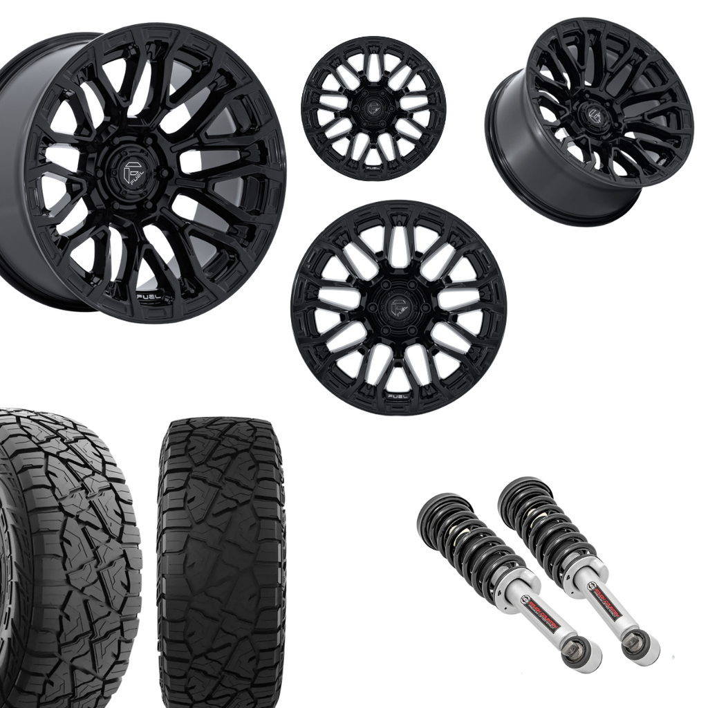 2 inch N3 Level Bundle w/ 20x10 Satin Black Wheels & 33in Hercules RT1 Tires - 2wd